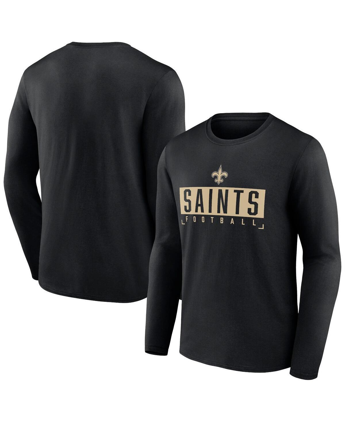 Mens Fanatics Branded Black New Orleans Saints Big & Tall Wordmark Long Sleeve T-Shirt Product Image