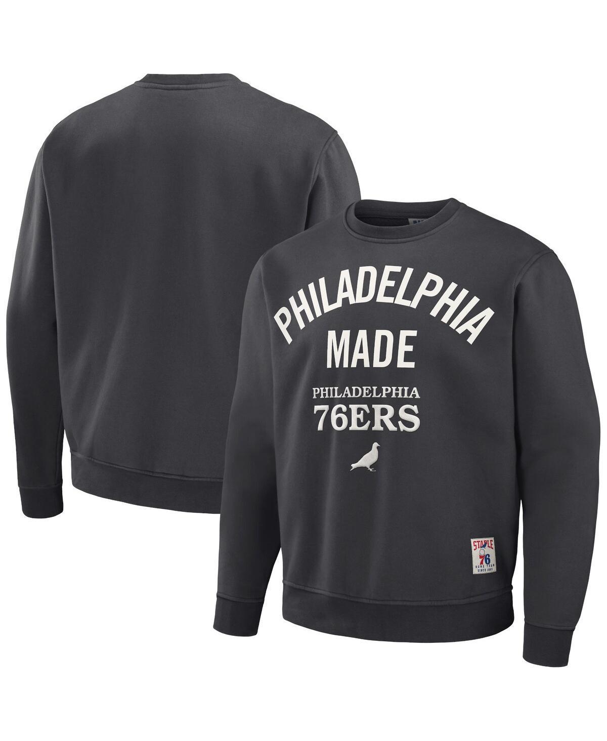 Mens NBA x Staple Anthracite Philadelphia 76ers Plush Pullover Sweatshirt Product Image