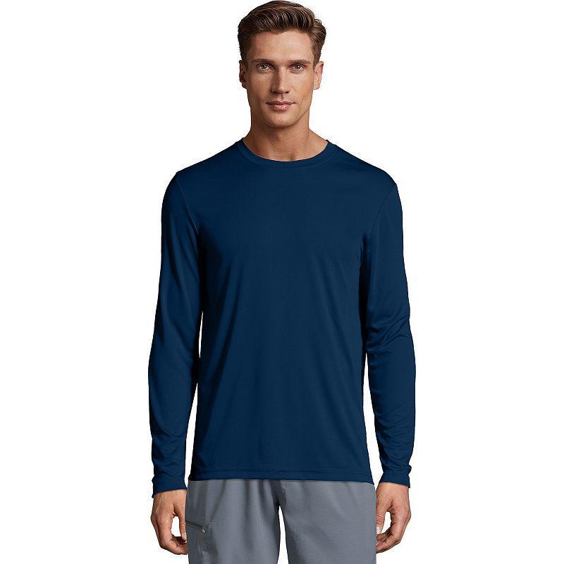 Mens Hanes CoolDRI Performance Tee Blue Product Image