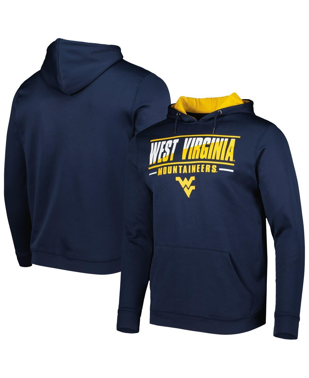 Mens Colosseum West Virginia Mountaineers Slash Stack 2.0 Pullover Hoodie Blue Product Image