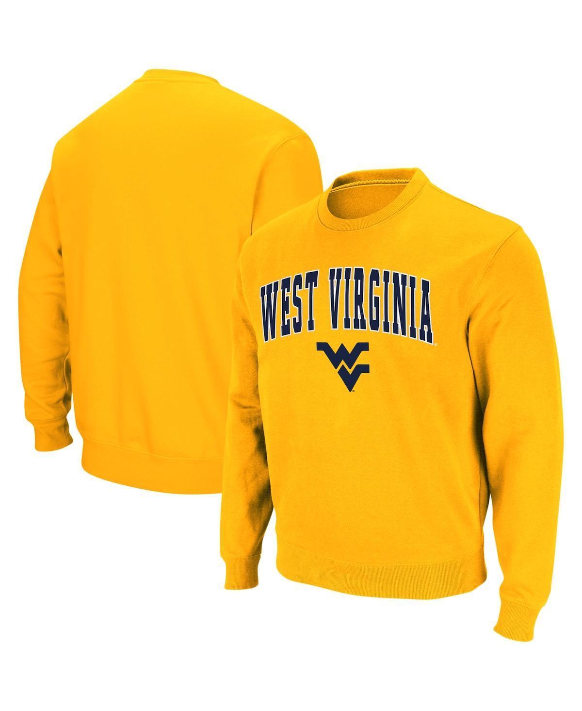 Mens Colosseum West Virginia Mountaineers Arch & Logo Crew Neck Sweatshirt Product Image