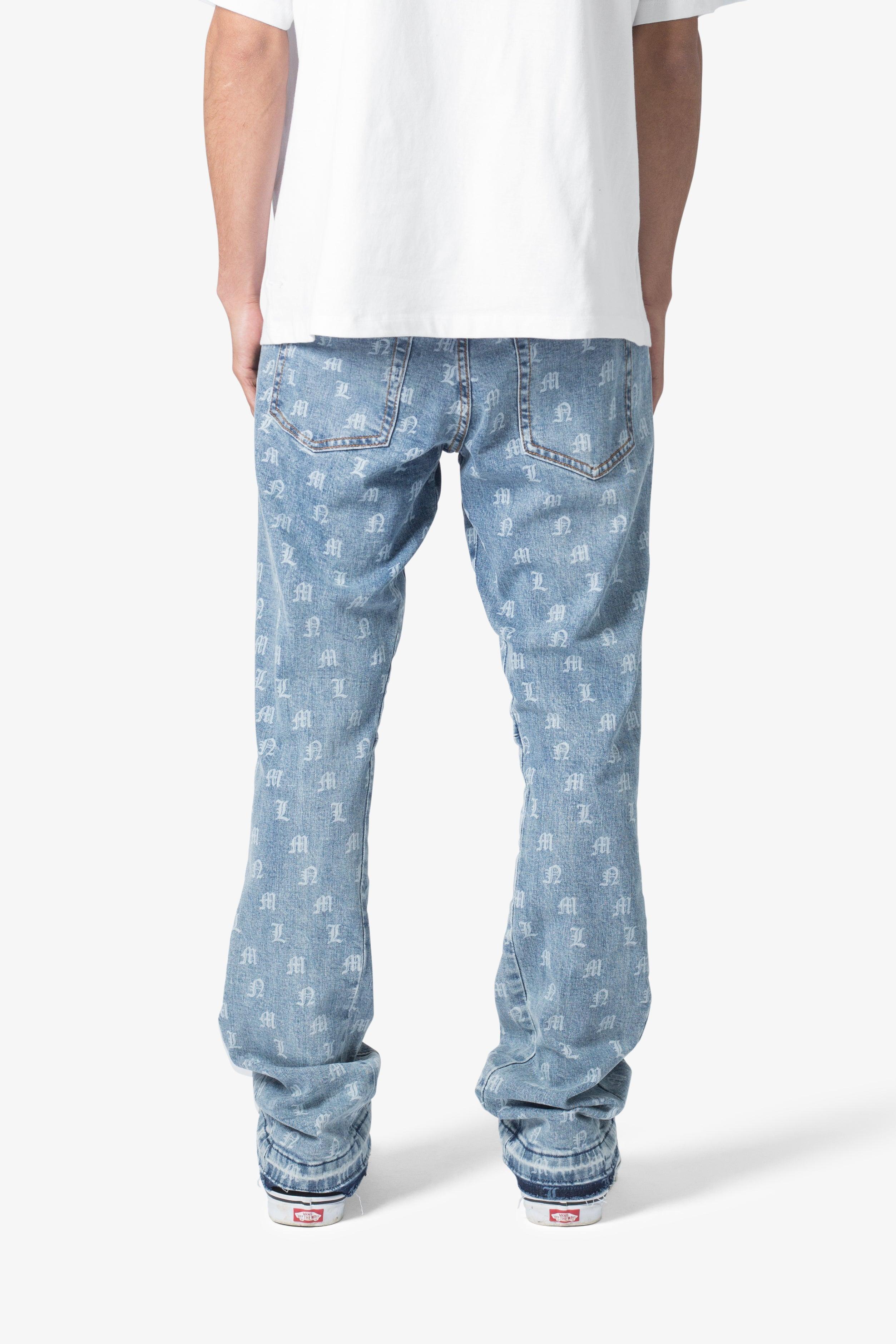 B639 Old English Flare Denim - Medium Blue Product Image