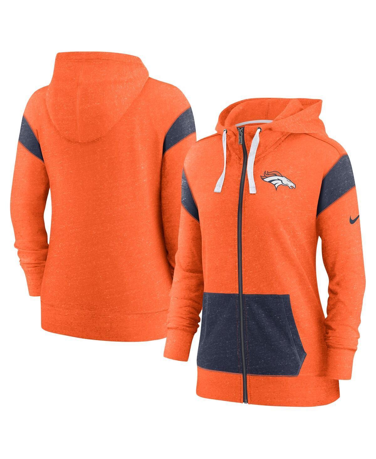 Womens Nike Orange Denver Broncos Monaco Lightweight Full-Zip Hoodie - Orange Product Image