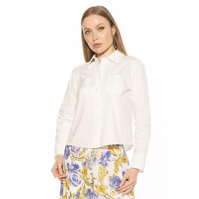 Womens ALEXIA ADMOR Roxanne Long Sleeve Collared Shirt Product Image