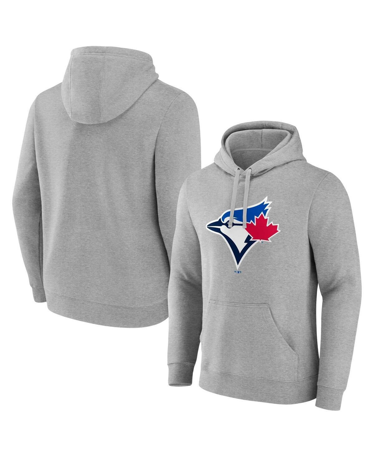 Mens Fanatics Heather Gray Toronto Blue Jays Official Logo Pullover Hoodie Product Image