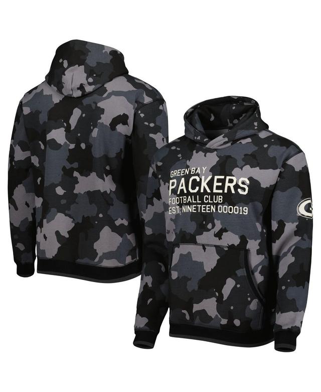 Mens The Wild Collective Black Green Bay Packers Camo Pullover Hoodie Product Image