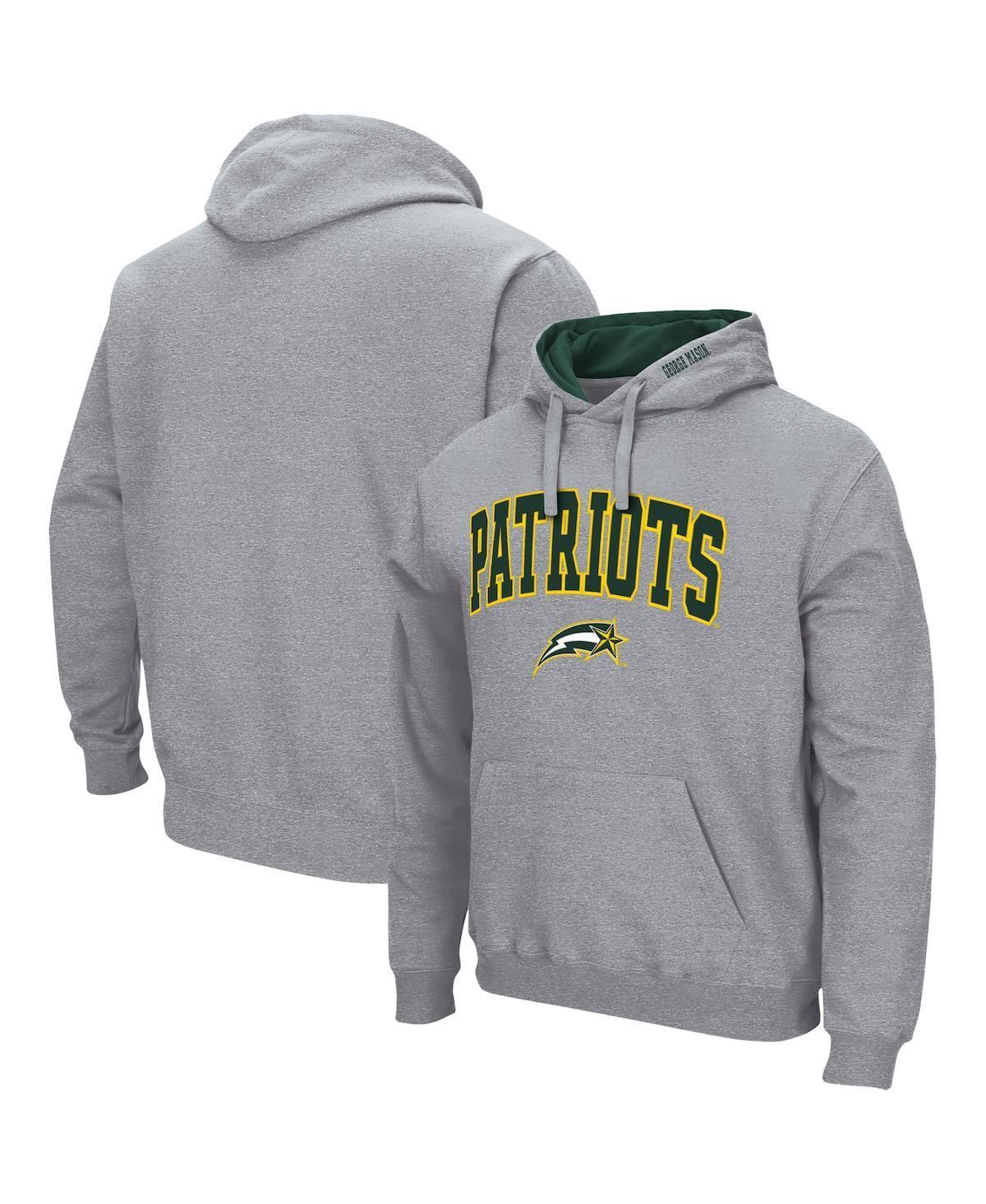 Mens Colosseum Heathered Gray George Mason Patriots Arch & Logo 3.0 Pullover Hoodie Product Image