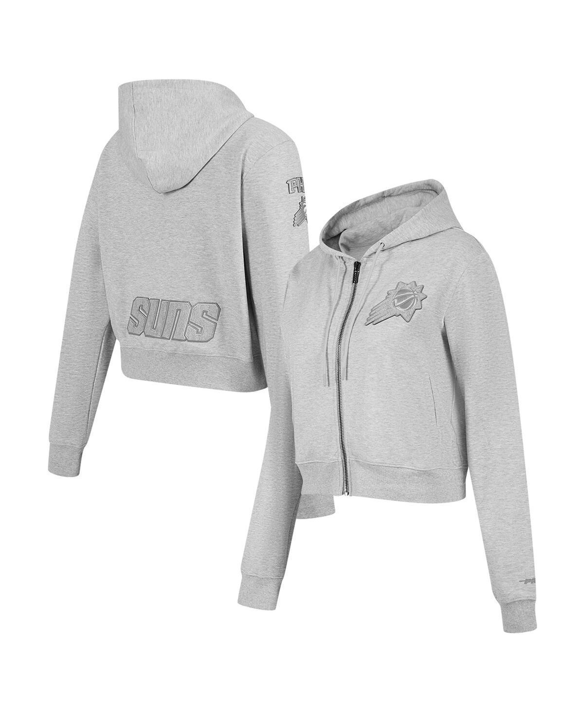 Pro Standard Womens Heather Gray Phoenix Suns Triple Tonal Full-Zip Hoodie Product Image