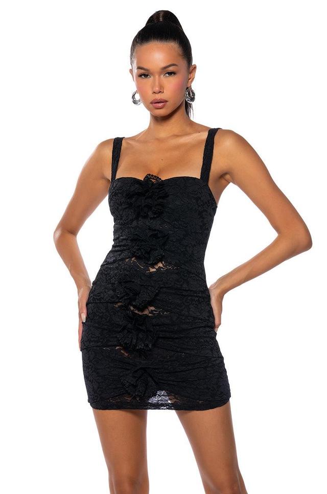 EVERY ROSE HAS ITS THORNS LACE CUTOUT MINI DRESS Product Image