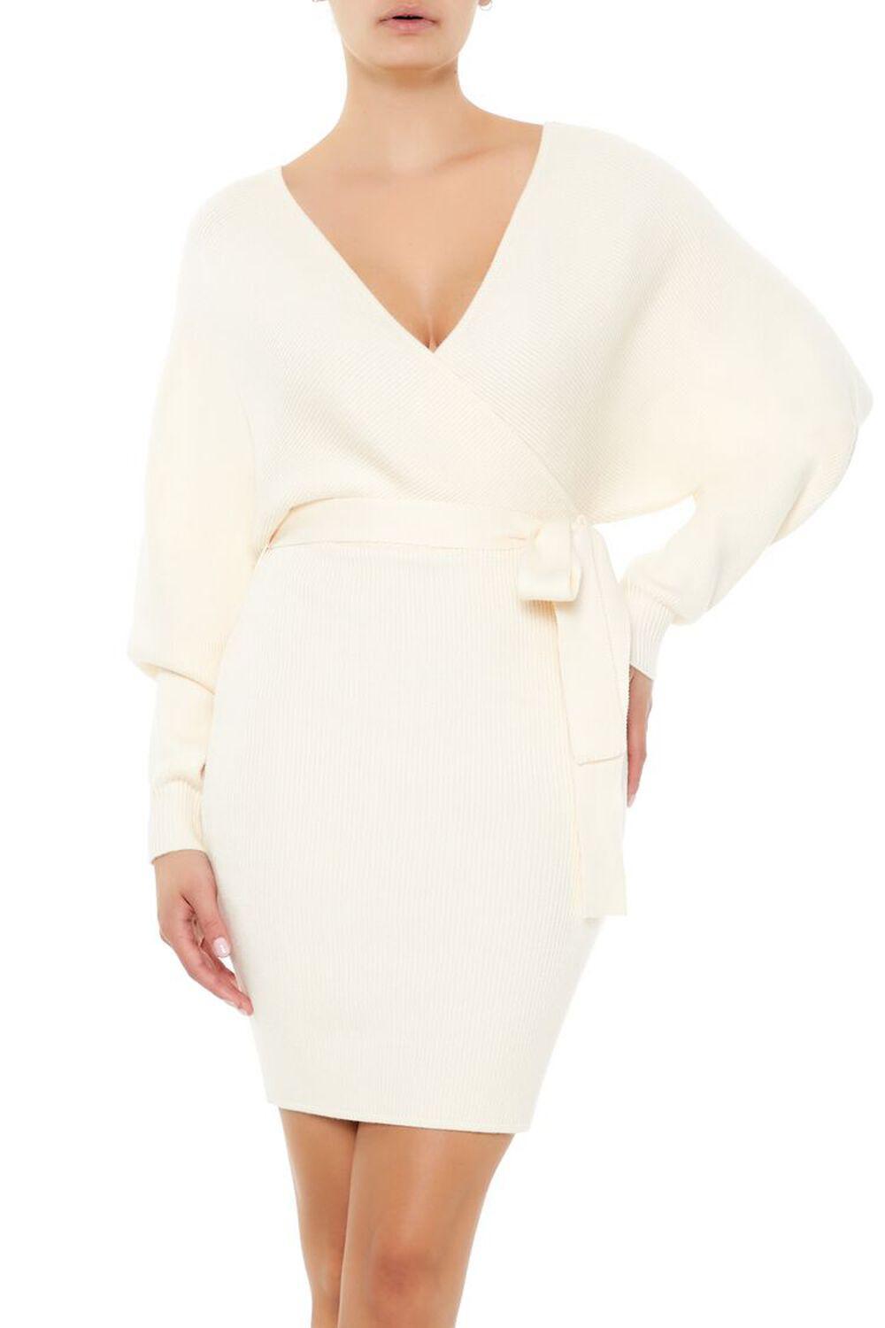 Surplice Midi Sweater Dress | Forever 21 Product Image