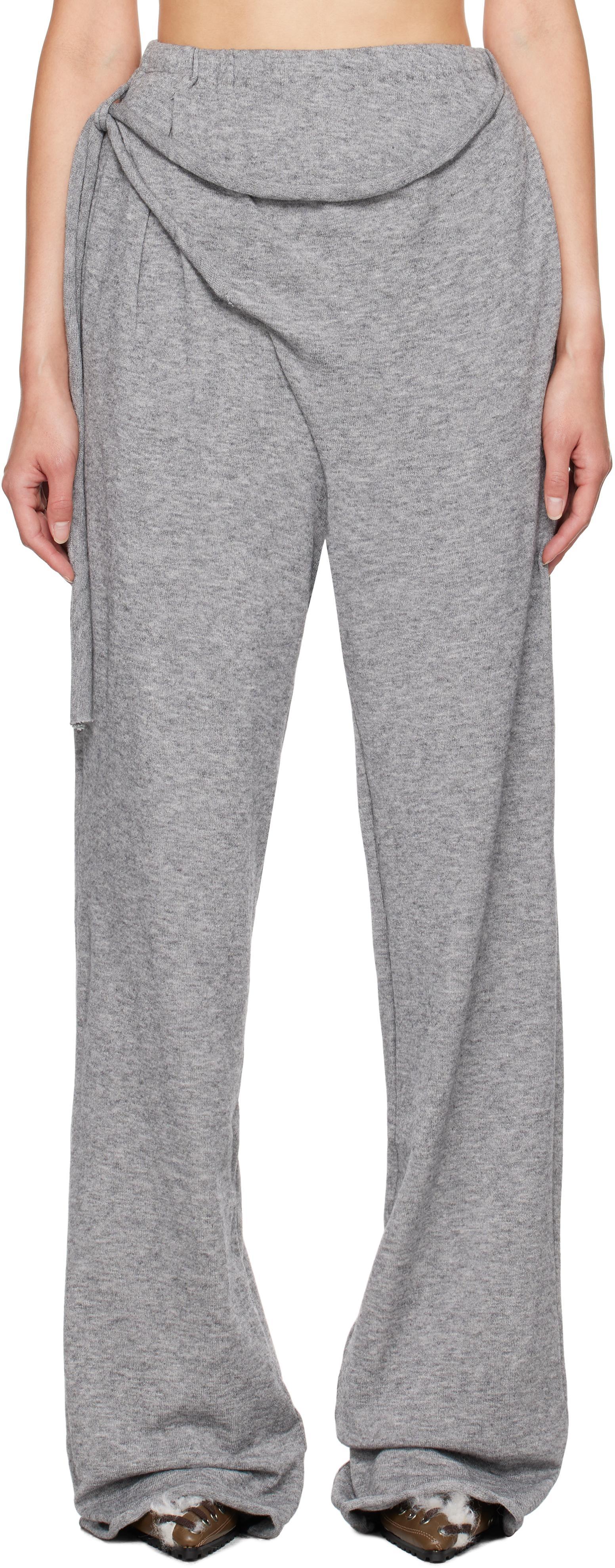 Gray Knit Lounge Pants Product Image