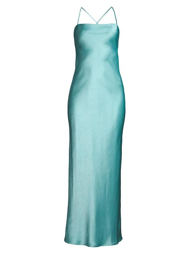 Womens Dreamer Satin Strappy Maxi Dress Product Image