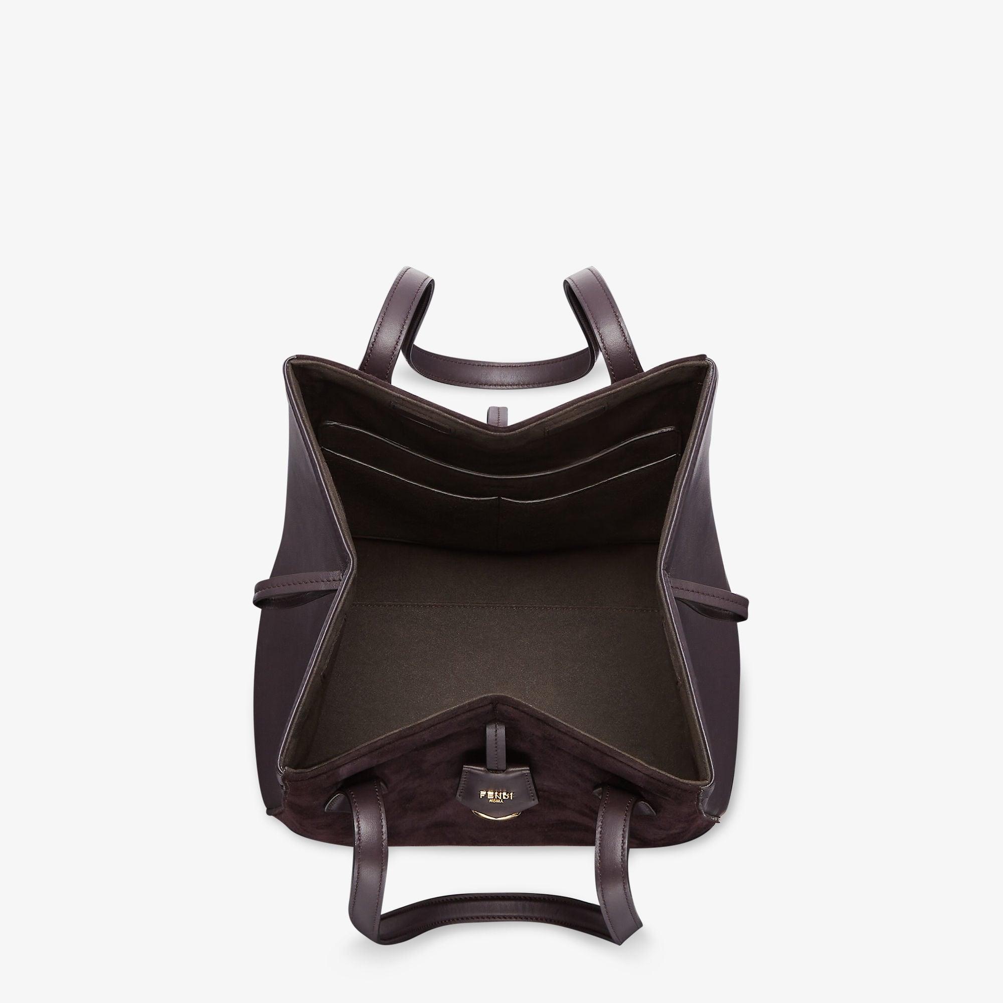 Fendi Origami MediumTransformable dark purple suede and leather bag Product Image