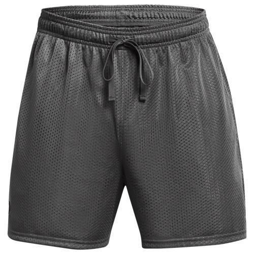 Under Armour Mens Under Armour Essential Mesh Shorts - Mens White/Black Product Image