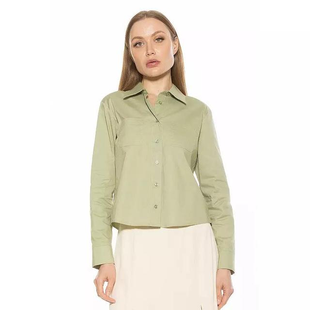 Womens ALEXIA ADMOR Roxanne Long Sleeve Collared Shirt Product Image