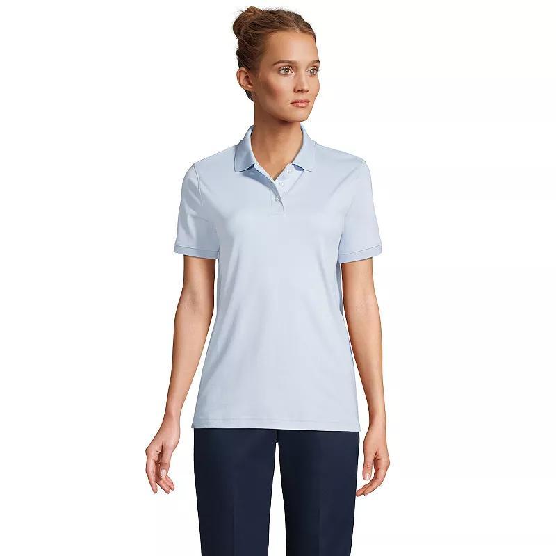 Womens Lands End School Uniform Classic Short Sleeve Interlock Polo Top Product Image