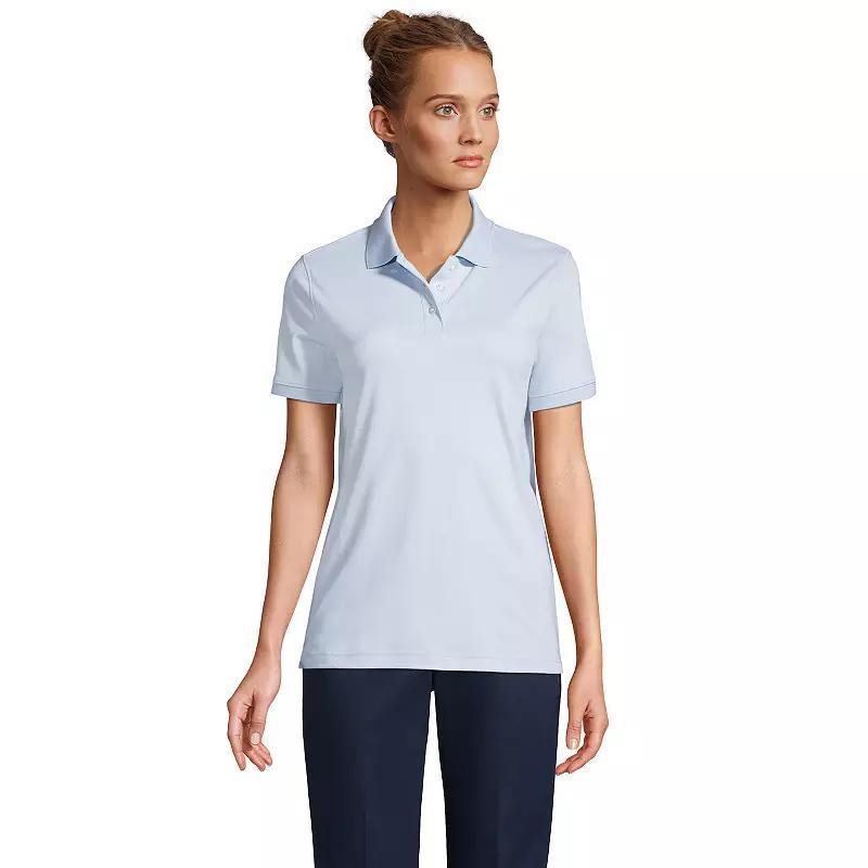 Womens Lands End School Uniform Classic Short Sleeve Interlock Polo Top Product Image