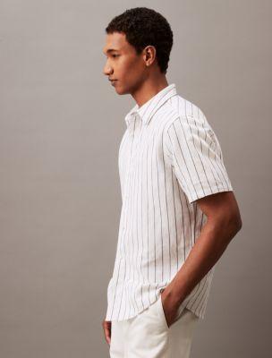 Wide Stripe Linen Blend Classic Button-Down Shirt Product Image