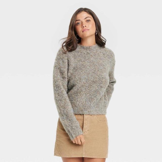 Womens Boucle Crewneck Pullover Sweater - Universal Thread Tan XS Product Image