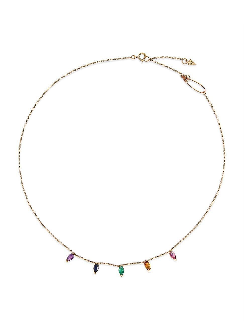 Womens Colors Of Love 14K Yellow Gold & Multi-Gemstone Collar Necklace Product Image