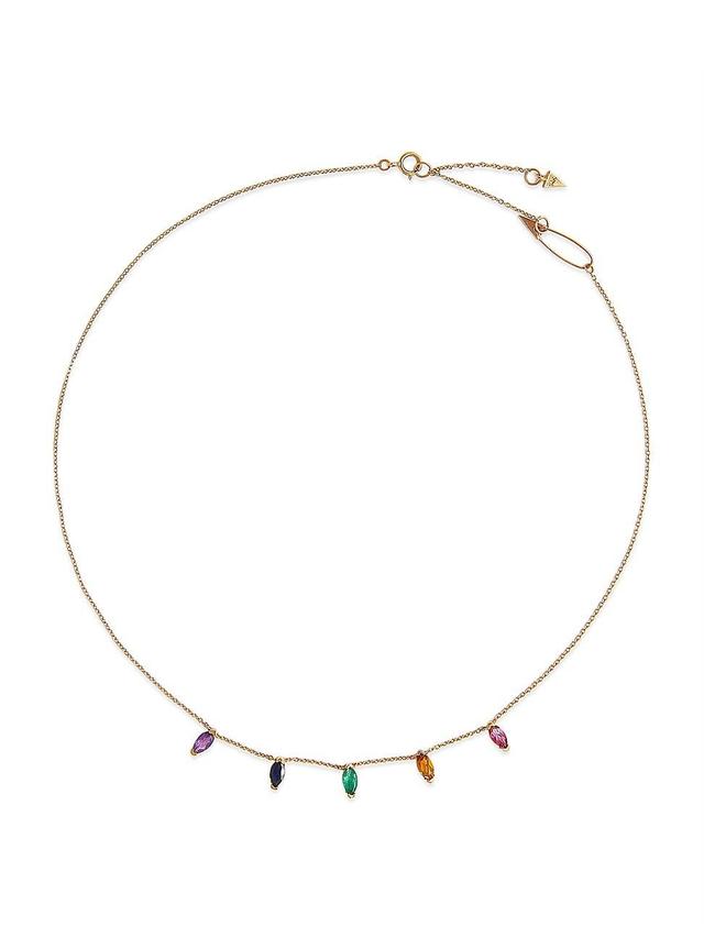 Womens Colors Of Love 14K Yellow Gold & Multi-Gemstone Collar Necklace Product Image