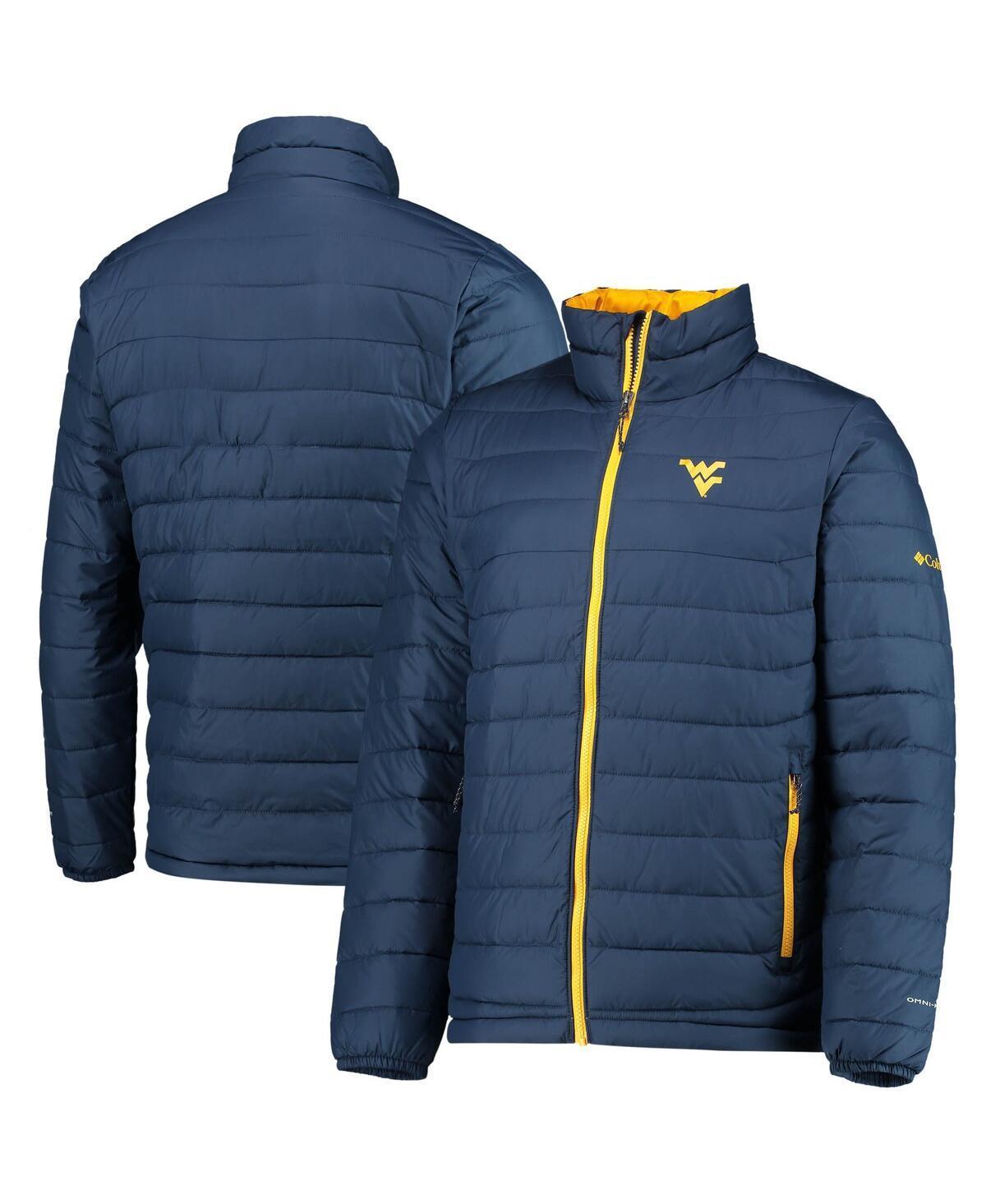 Mens Columbia West Virginia Mountaineers Powder Lite Omni-Heat Reflective Full-Zip Jacket Blue Product Image