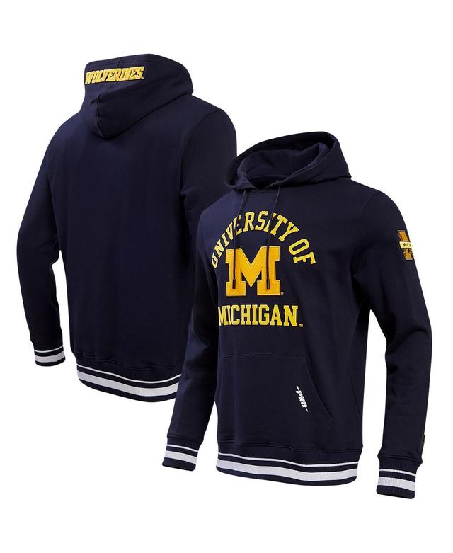 Mens Pro Standard Navy Michigan Wolverines Classic Stacked Logo Pullover Hoodie Product Image