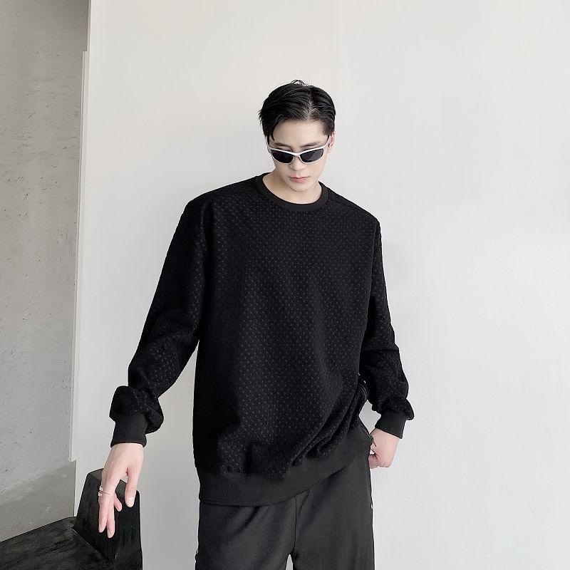 Crew Neck Plain Sweatshirt Product Image