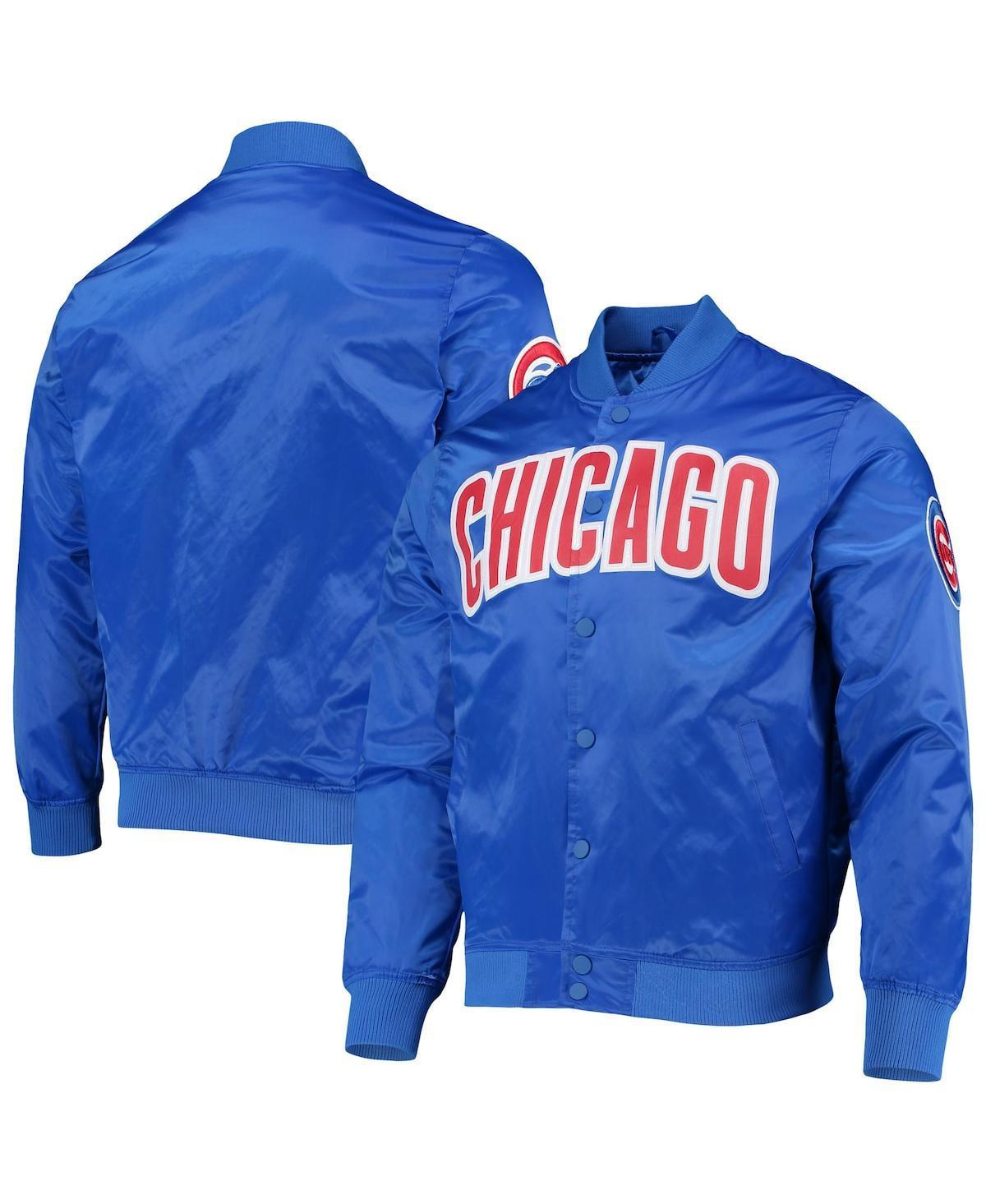 Mens Pro Standard Royal Chicago Cubs Wordmark Satin Full-Snap Jacket Product Image