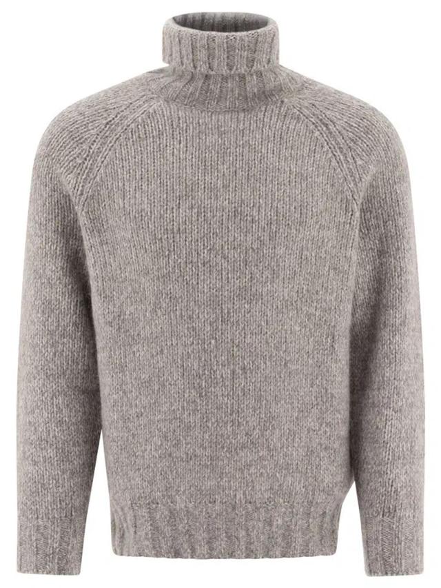 BRUNELLO CUCINELLI Melange Turtleneck Sweater In Grey Product Image