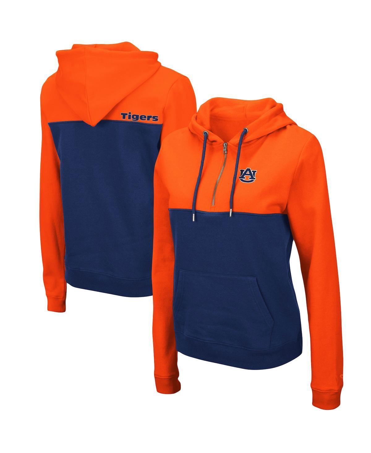 Womens Colosseum /Navy Auburn Tigers Aidan Lightweight Half-Zip Hoodie Product Image