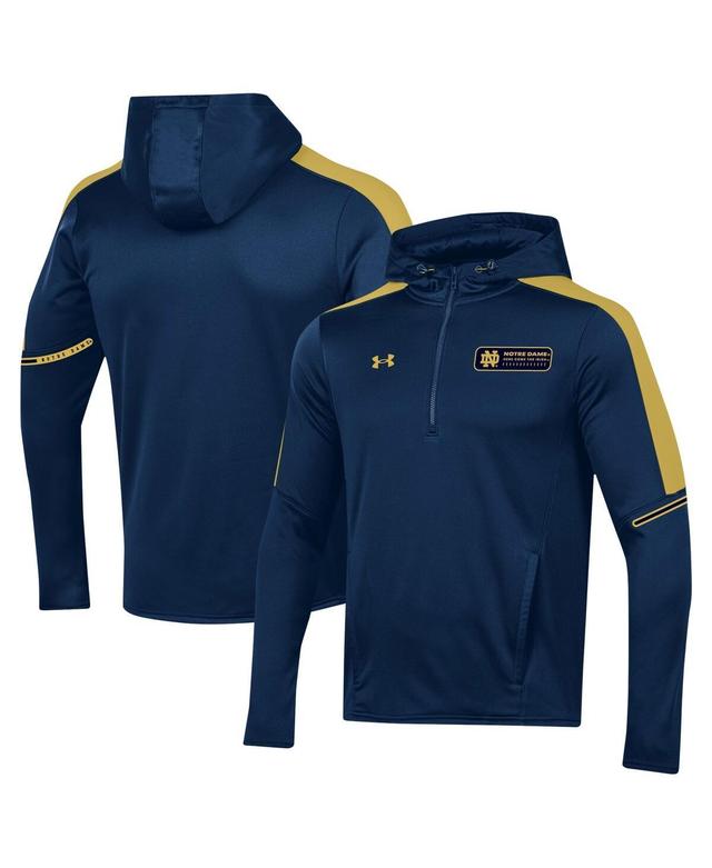 Mens Under Armour Auburn Tigers 2023 Sideline Quarter-Zip Hoodie Blue Product Image