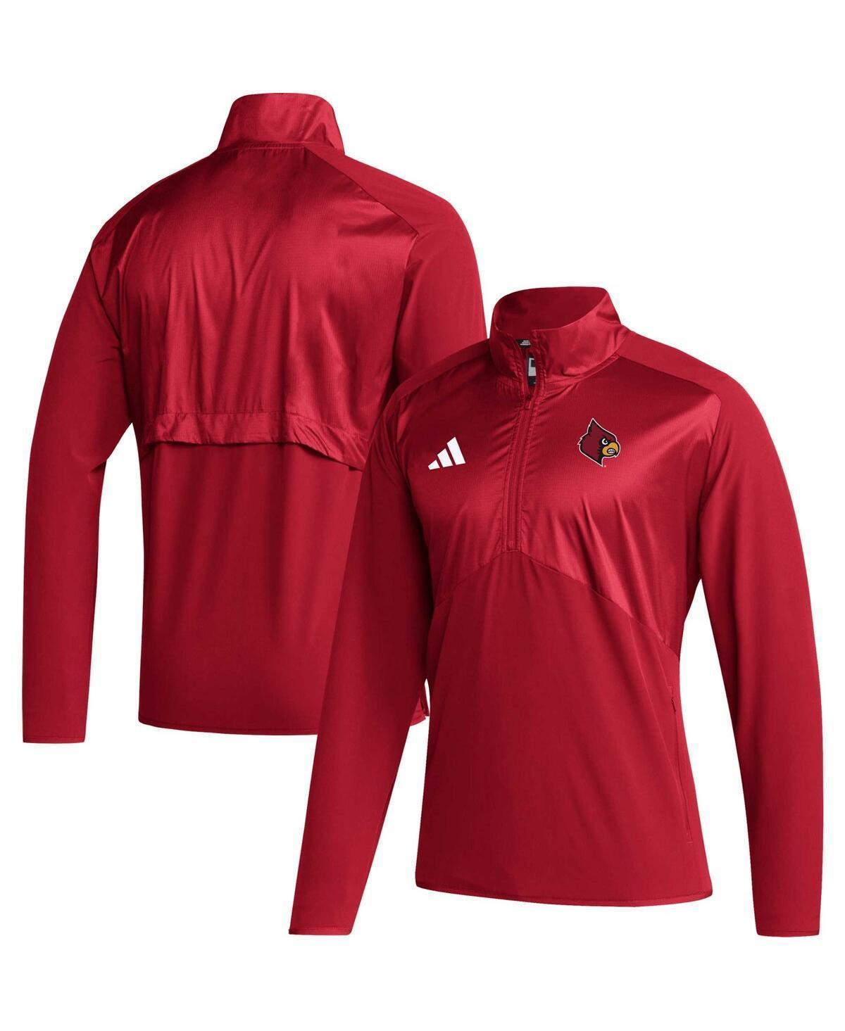 Mens adidas Louisville Cardinals Sideline AEROREADY Raglan Sleeve Quarter-Zip Jacket Product Image