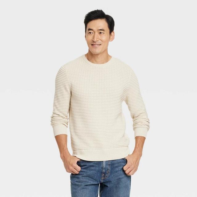 Mens Crewneck Pullover Sweater - Goodfellow & Co Quiet Cream XXL Product Image