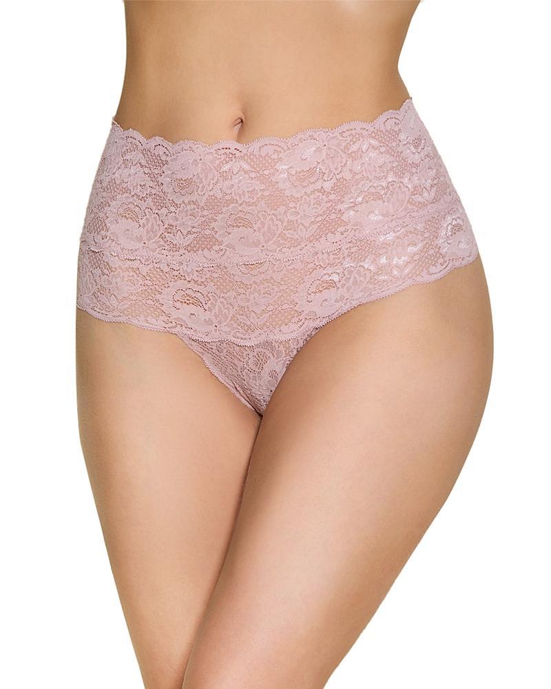 Womens High-Waisted Lace Thong Product Image