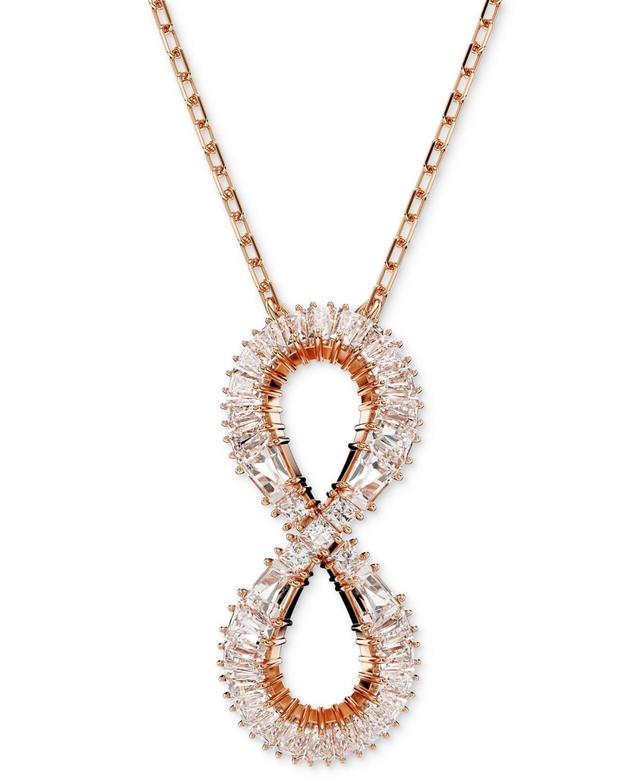 Swarovski Rose Gold-Tone Mixed Crystal Infinity Pendant Necklace, 15 + 2-3/4 extender Product Image