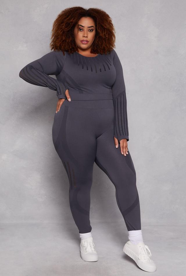 Womens Plus Size Seamless Laser Cut Leggings Product Image