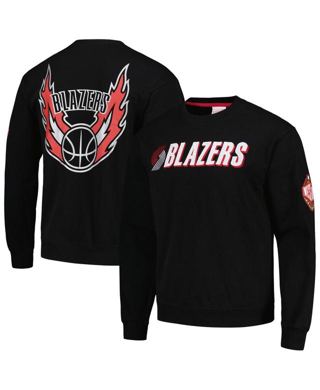 Mens Mitchell & Ness Black Portland Trail Blazers Hardwood Classics There and Back Pullover Sweatshirt Product Image