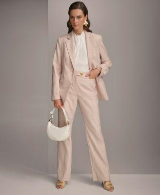 Donna Karan Womens One Button Blazer Straight Leg Pants Product Image