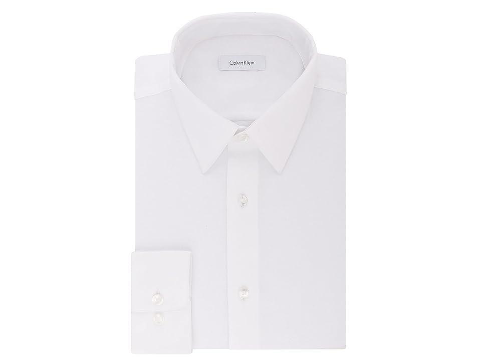 Calvin Klein Men's Dress Shirt Regular Fit Non Iron Stretch Solid (Stream) Men's Long Sleeve Button Up Product Image