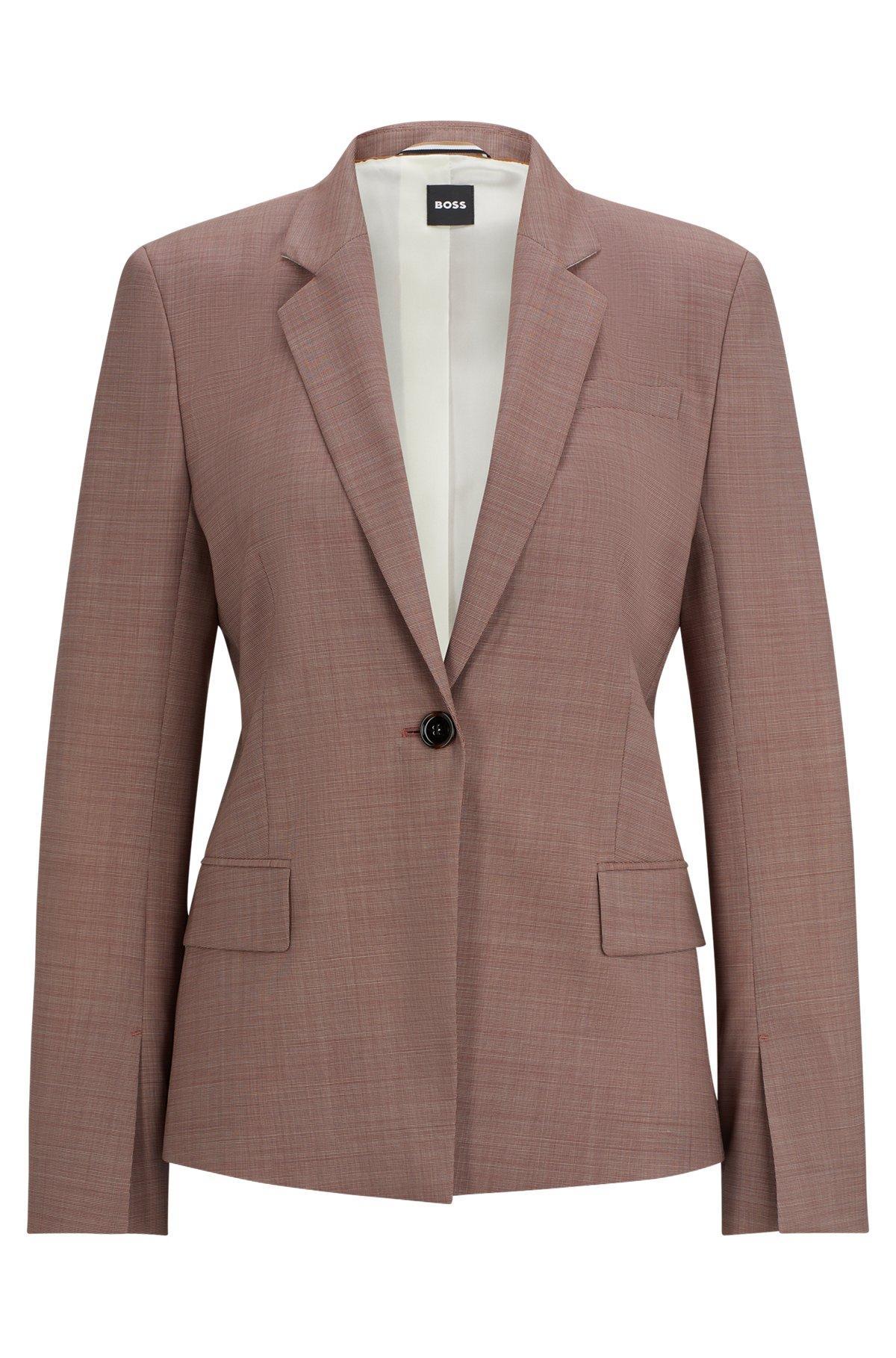 Slim-fit jacket in Italian virgin-wool sharkskin Product Image