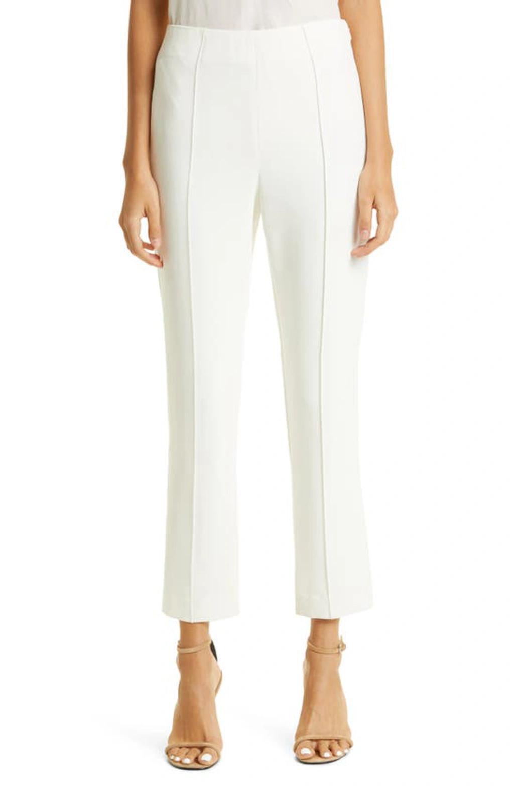 Brianne Pintuck Crepe Pants In Ivory Product Image