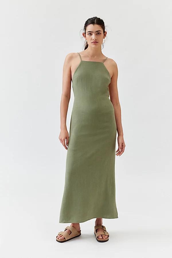 Urban Renewal Remnants Slub Linen Open-Back Midi Dress Womens at Urban Outfitters Product Image