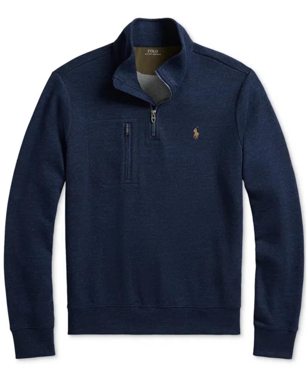 POLO RALPH LAUREN Men's Terry Quarter-zip Pullover In Navy Product Image