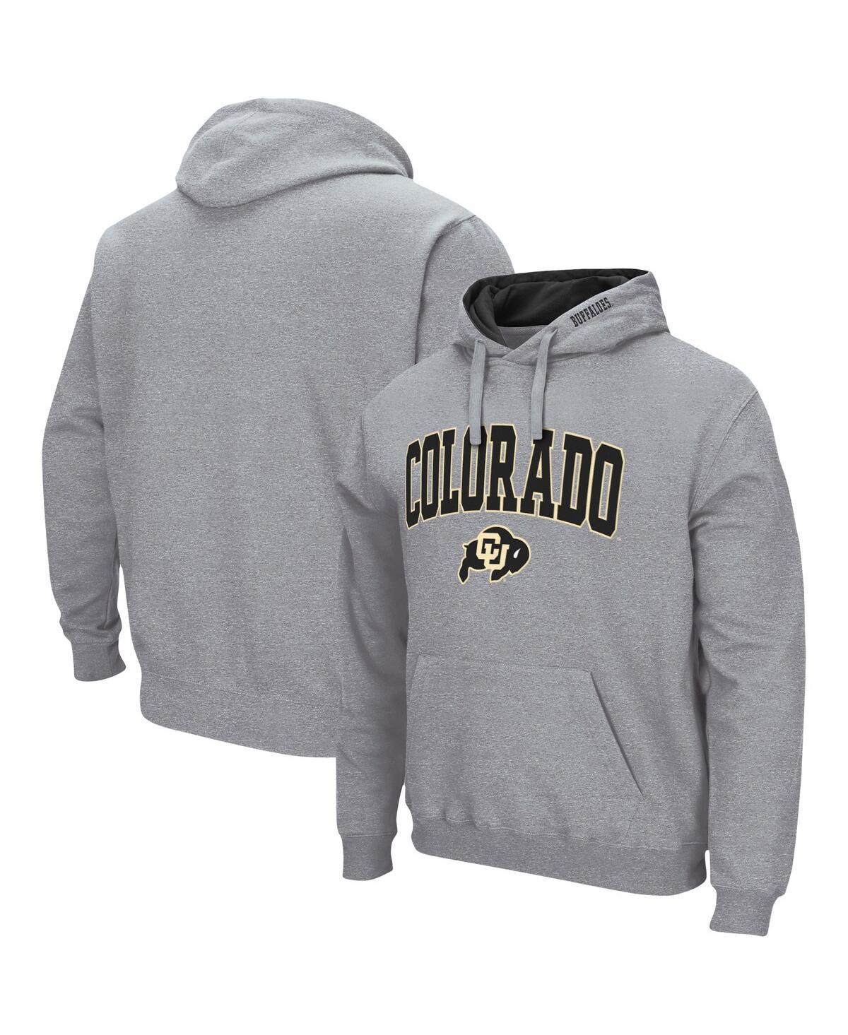 Mens Colosseum Heathered Gray Colorado Buffaloes Arch & Logo 3.0 Pullover Hoodie Product Image