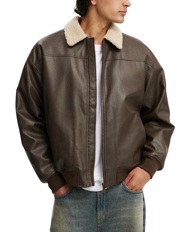 Cotton On Mens Artificial Leather Flight Jacket Product Image