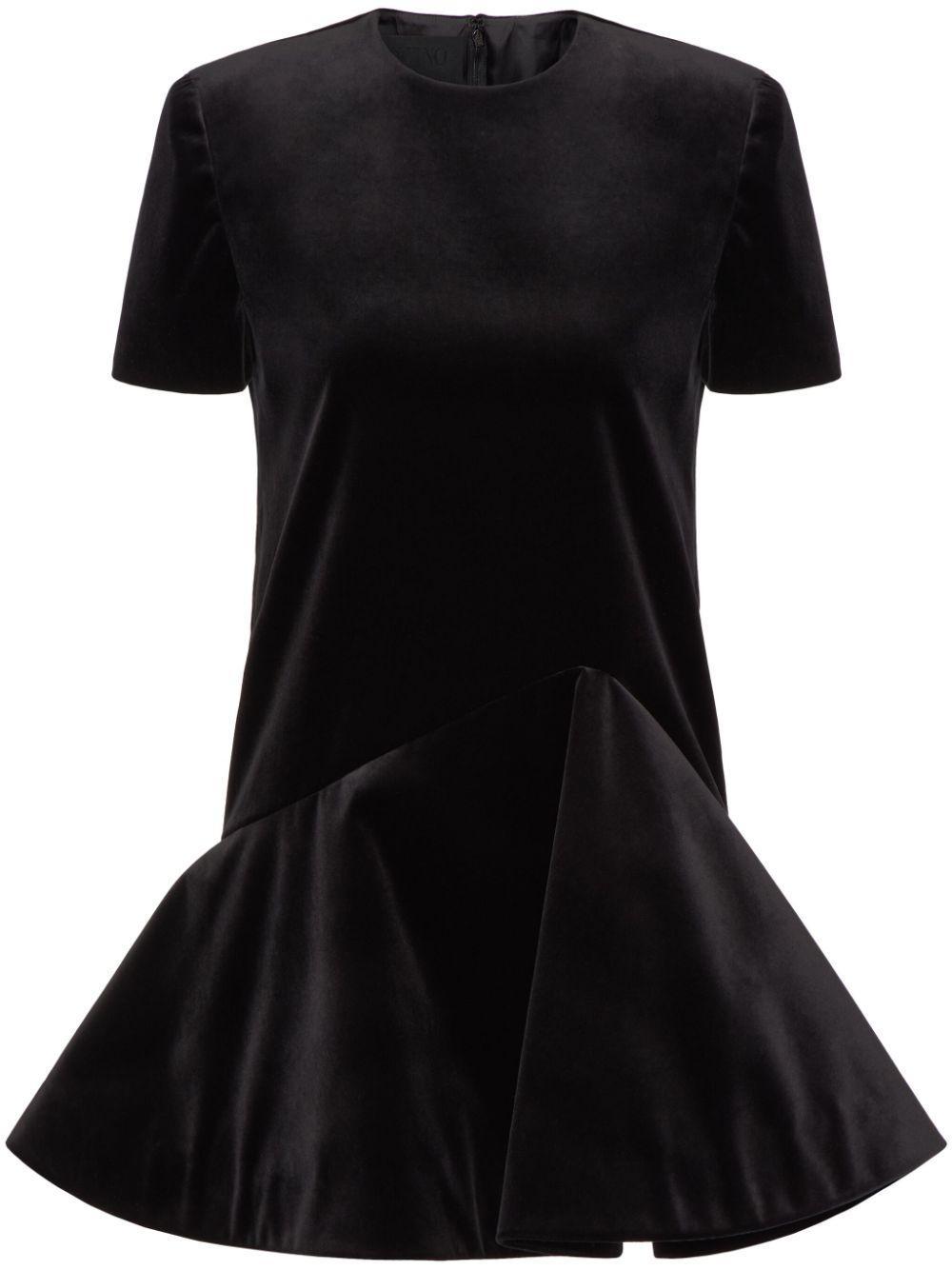 Robe Courte En Velours Femme Noir 50 In Black Product Image