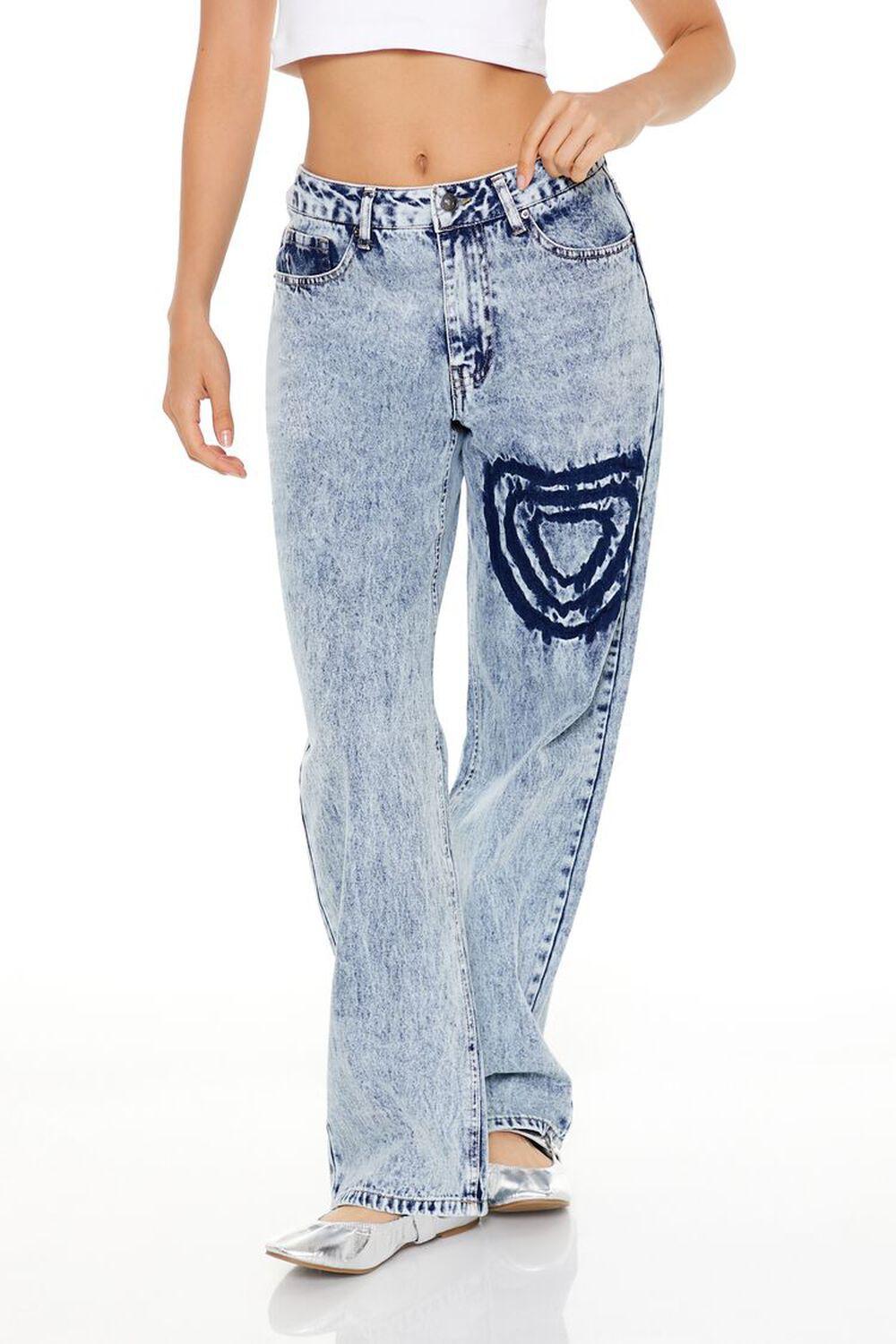 Heart Mineral Wash Jeans | Forever 21 Product Image