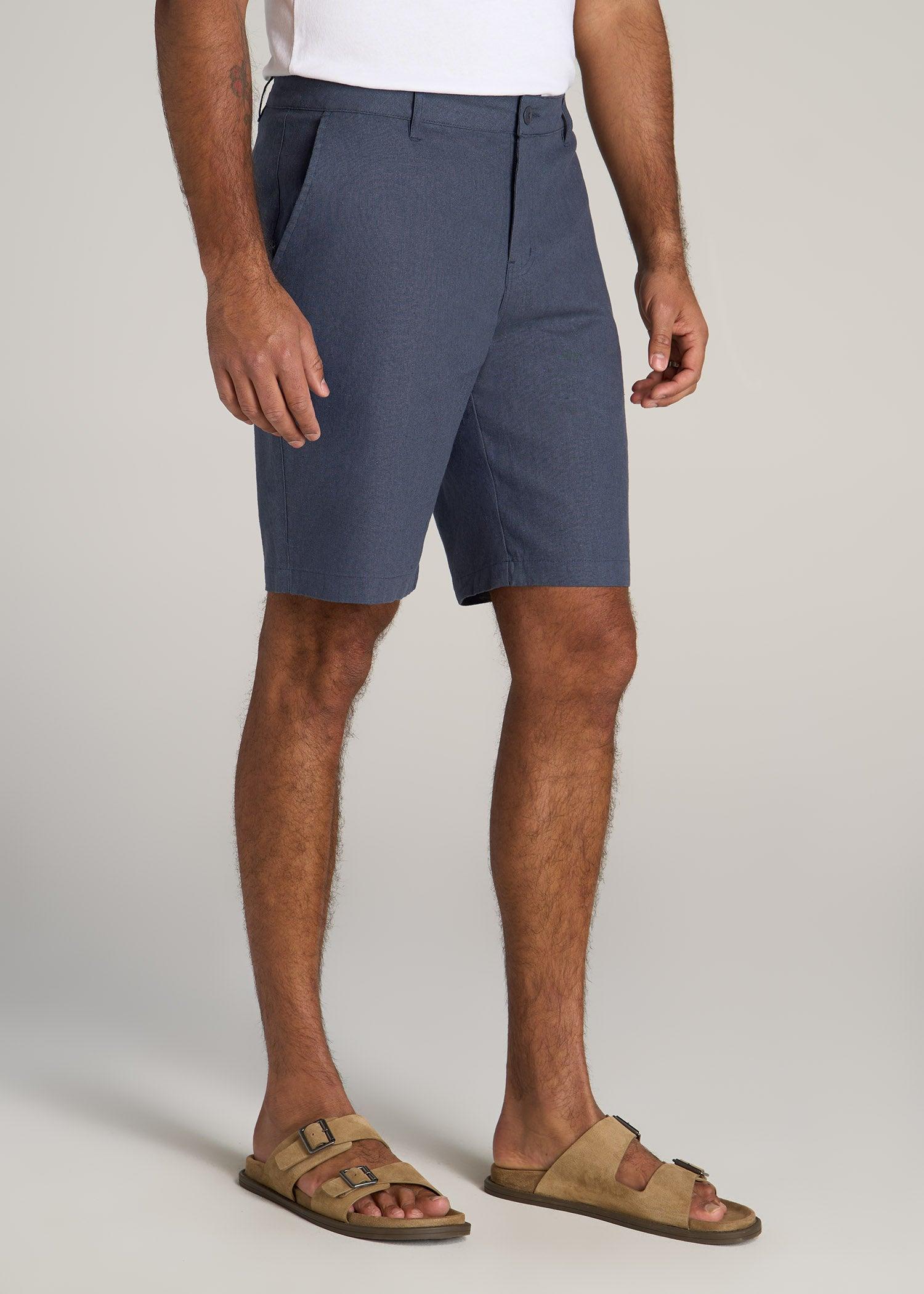 Linen Shorts For Tall Men in Chambray Linen Male Product Image