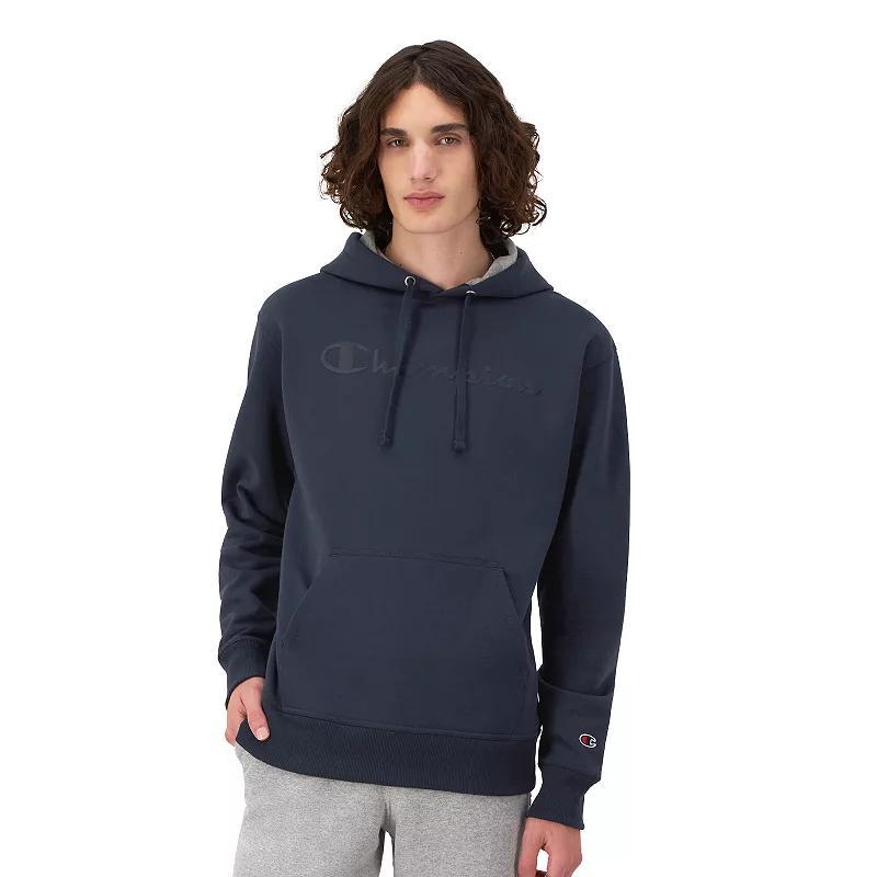 Mens Champion Powerblend Hoodie, Script Logo Black M Product Image